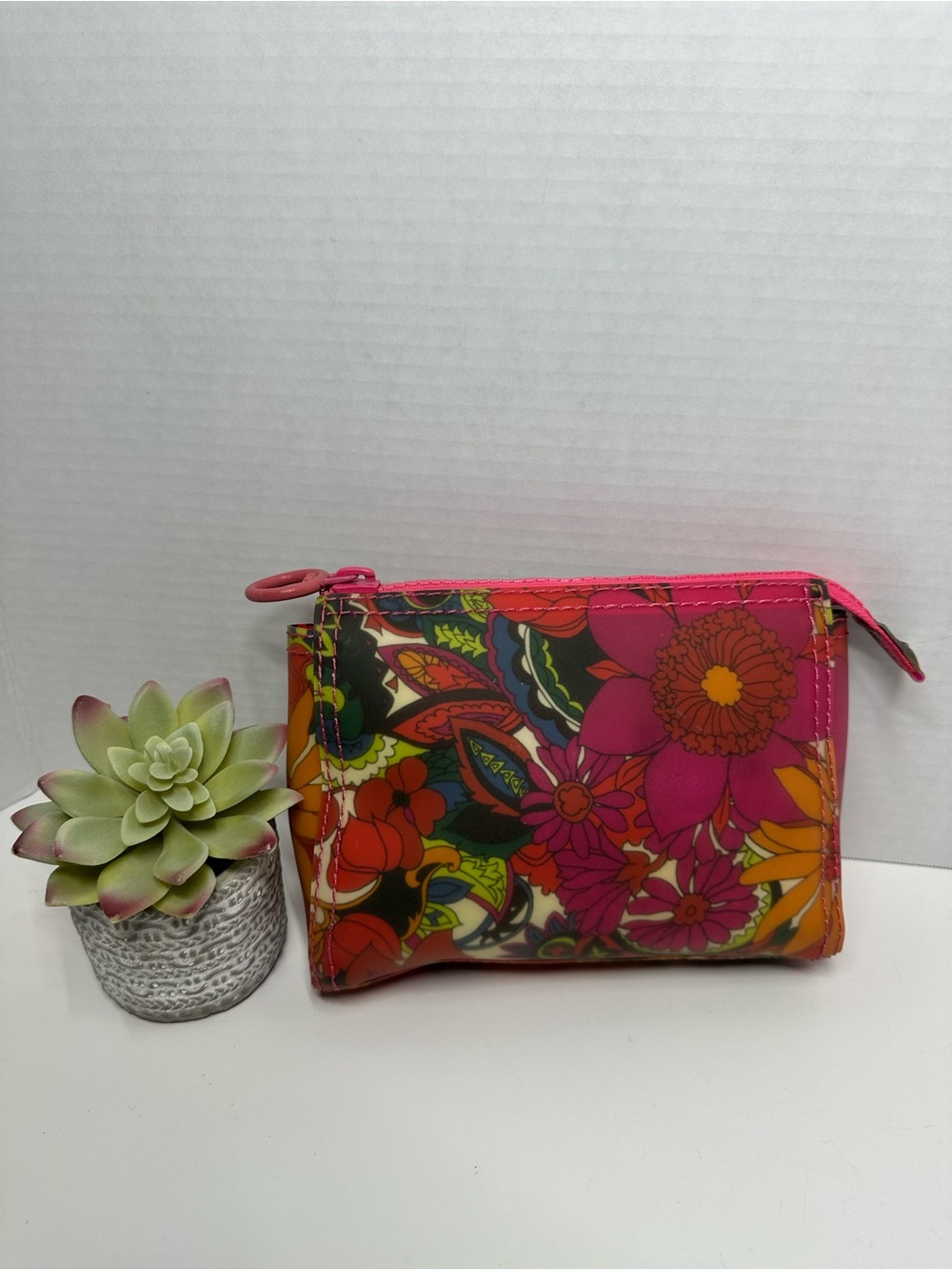 GAP Floral Zip Cosmetic Pouch - Pink, Orange, Yellow